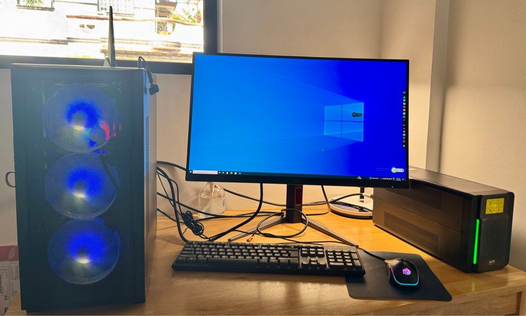Gaming PC set 3 months old (Category: Desktops) located in Manila. Submitted by smarket720 (Listing ID 1353675008, Image 3). Description: Gaming PC Set - 3 mos old, used it for dota -13th Gen Intel(R) Core(TM) i5-13400 -AMD Radeon RX 6700 XT 8G D6 Gaming Graphics Card -memory 32gb -Samsung SSD 860 EVO 500GB With -AOC Q27G4 / Q27G4F 2K Gaming Monitor - 27” QHD 1440P Fast IPS / 180Hz / 0.5ms / Gsync / HDR FREE — APC UPS 1200va 3 months old only 2 M