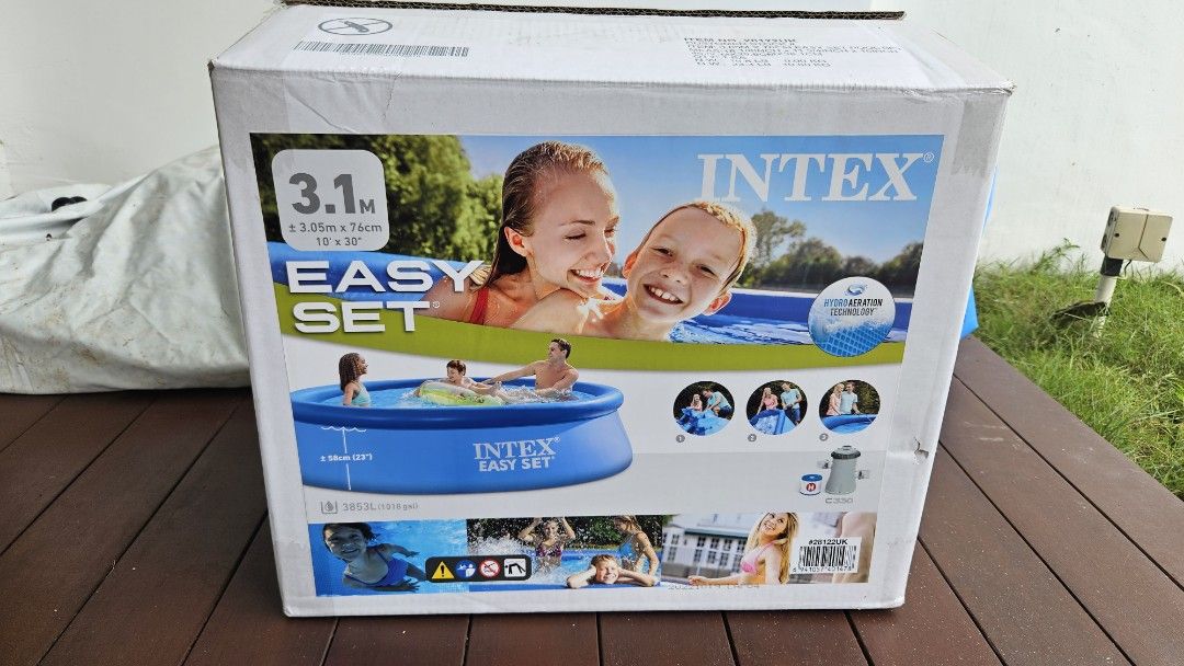 Intex Brand Intex Easy Set inflatable swimming pool with filter pump, Sports ...