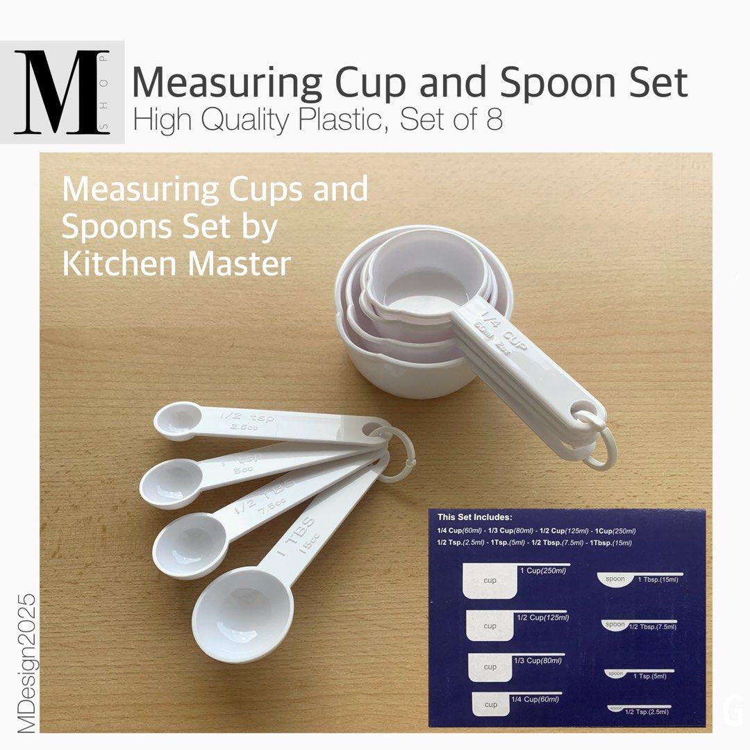 Measuring Cup and Spoon Set, 8pc Set (Category: Bakeware) located in Manila. Submitted by mshopmla (Listing ID 1353739975, Image 1). Description: Measuring Cups and Spoons Set 8 Piece Set Made of High Quality Plastic Product Code: MCSS-8 Price: Php 350.00 per Set #measuringcupandspoonset #highqualityplastic #MShop #theMFMshop #MShopmla.