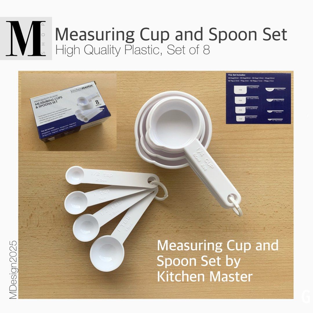 Measuring Cup and Spoon Set, 8pc Set (Category: Bakeware) located in Manila. Submitted by mshopmla (Listing ID 1353739975, Image 2). Description: Measuring Cups and Spoons Set 8 Piece Set Made of High Quality Plastic Product Code: MCSS-8 Price: Php 350.00 per Set #measuringcupandspoonset #highqualityplastic #MShop #theMFMshop #MShopmla.