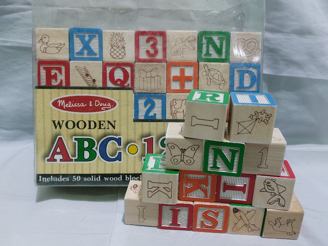Melissa & Doug Wooden ABC/123 Blocks, Hobbies & Toys, Toys & Games on ...
