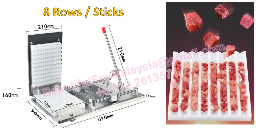Mesin Cucuk Satay Satay Machine Stick Skewer Pencucuk Diced Meat ...