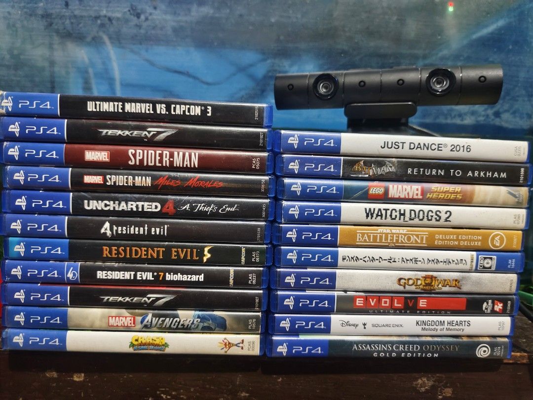 Ps4 Games (Category: PlayStation) located in Binan City. Submitted by olxph_401981327 (Listing ID 1353729582, Image 1). Description: For Sale only!!! Evolve - 400 Starwars Battlefront - 500 God of War 3 - 500 Uncharted 4 - 500 Lego Marvel - 500 Resident Evil 4 - 600 Resident Evil 5 - 600 Watchdogs 2 - 700 Assasins Creed Odyssey - 700 Kingdom Hearts Melody of Memory - 700 Resident Evil 7 - 700 Tekken 7 - 700 Crash Trilogy - 900 Marvel Avengers - 8