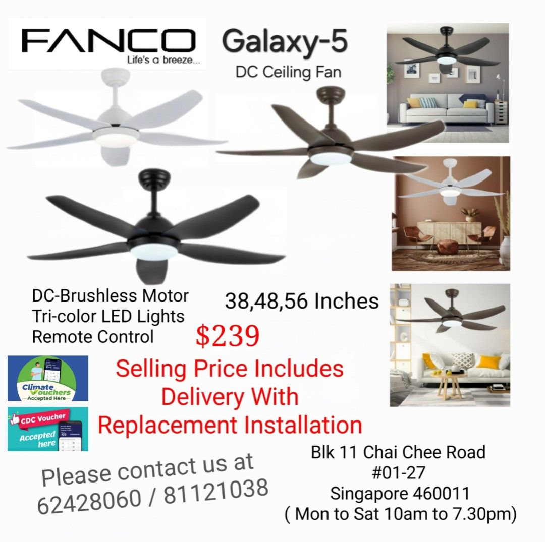 Climate Vouchers Accepted-Rito-3 - Ceiling Fan, Fanco Rito- 5 - $248 ...