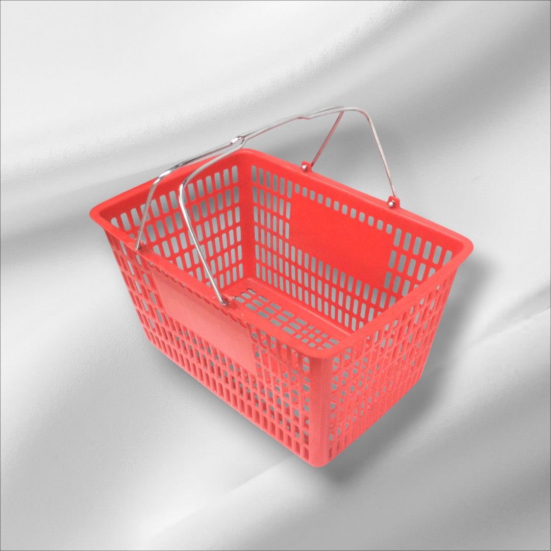 Shopping basket (Category: Gift Baskets & Hampers) located in Manila. Submitted by mmarie092523 (Listing ID 1353760520, Image 1). Description: shopping basket w/ steel handle capacity: 10-15 kg materials: plastic and steel.