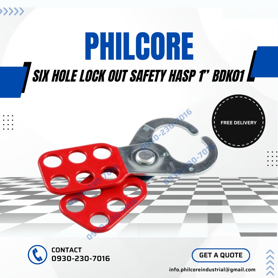 Six Hole Lock Out Safety Hasp 1” BDK01, Six-hole lockout/tagout hasp ...