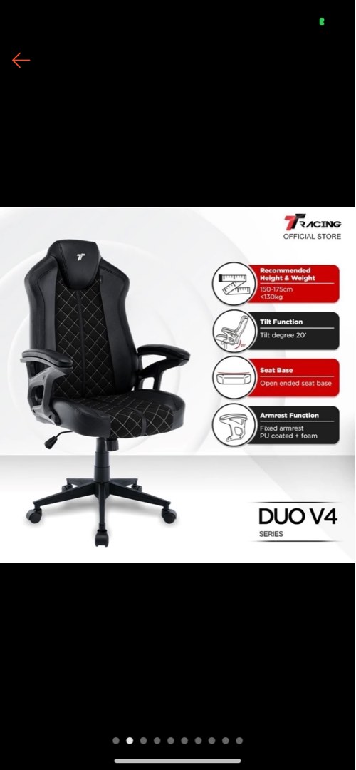 TT Racing Duo V4 Pro Gaming/Office Chair, Furniture & Home Living ...