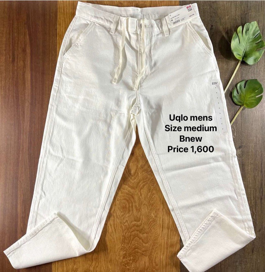 ‼️Uniqlo mens jeans medium (Category: Jeans) located in Quezon City. Submitted by akieo (Listing ID 1353651960, Image 1). Description: Uniqlo mens pants Size medium Brand new with tag Color off white Price 1,600 only Qc area Nationwide Shipping.