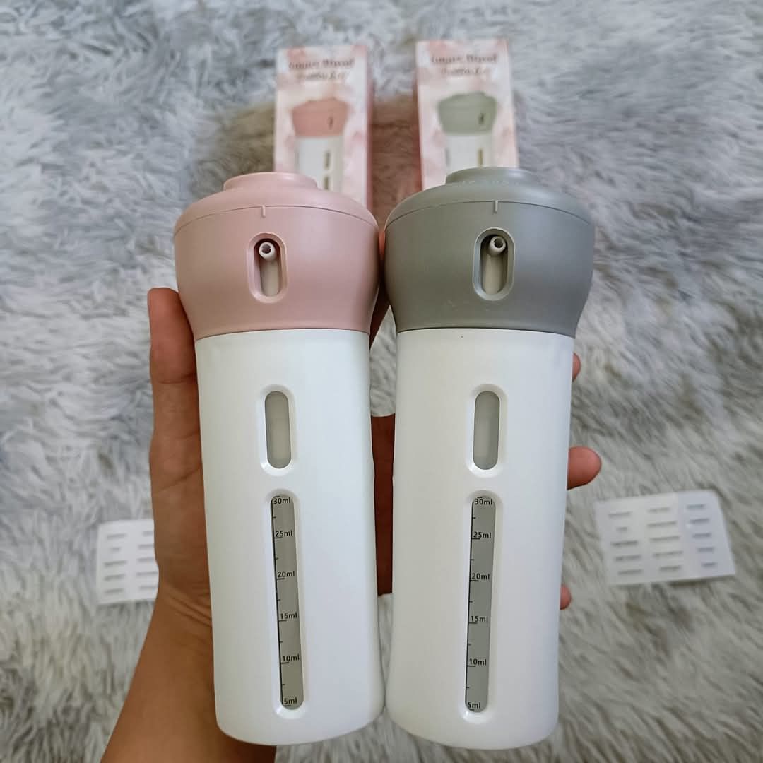 4 in 1 Travel Organizer Bottle (Category: Travel Essentials & Accessories) located in Bauang. Submitted by glenefinds (Listing ID 1353849841, Image 1). Description: ‼️ORIG PRICE: 180 pesos each ✅w/ free label stickers ✅no more leaks.