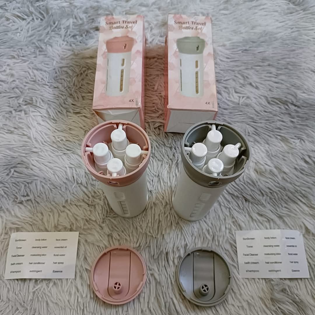4 in 1 Travel Organizer Bottle (Category: Travel Essentials & Accessories) located in Bauang. Submitted by glenefinds (Listing ID 1353849841, Image 3). Description: ‼️ORIG PRICE: 180 pesos each ✅w/ free label stickers ✅no more leaks.
