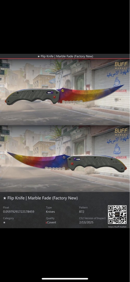 [99% Buff163] Flip knife marble fade FN | CSGO CS2 Skin Skins counter ...
