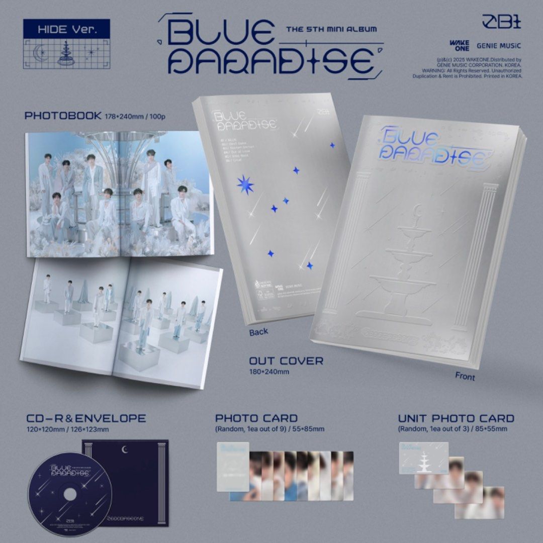 zb1 BLUE PARADISE STARRIVER特典3.0コンプ9枚セット 早鳥價) ZEROBASEONE 5th Mini Album [BLUE PARADISE]連特典