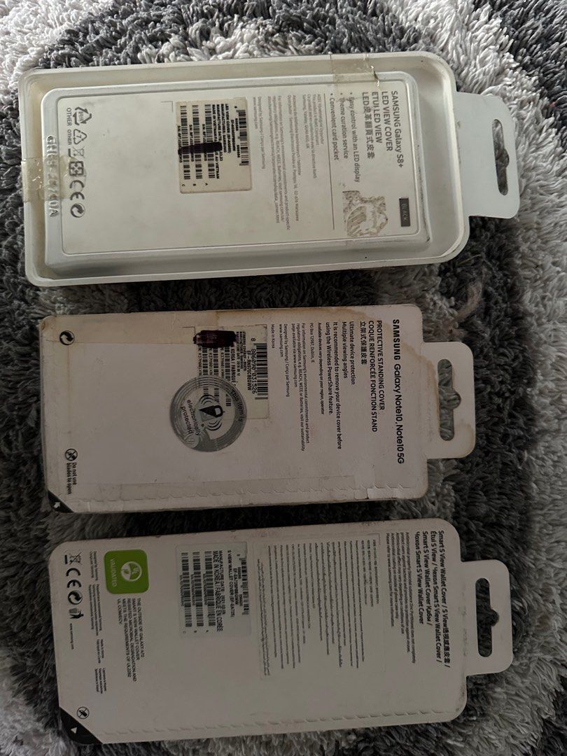 Authentic Samsung case for s8 plus note 10 and note 10 5g and A72 (Category: Cases & Sleeves) located in Paranaque City. Submitted by motkigoodboy (Listing ID 1353851914, Image 2). Description: For sale Samsung case Led view cover case for s8 plus Protective standing cover for note 10 and note 10 5g Smart s view wallet cover for galaxy a72 For only 500 each as is where is Kung anu lang po naka post yun lang po Meron Near mint still managed your e