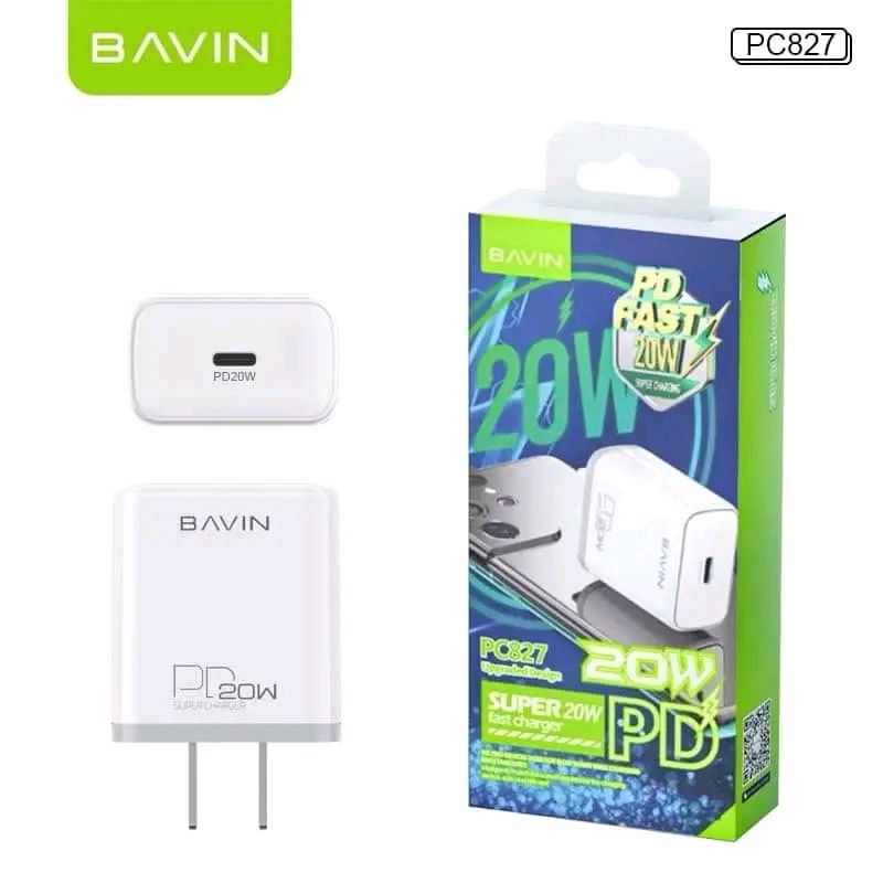 BAVIN PC827 20W PD Super Fast Charging Type C Adapter (Category: Cables & Adaptors) located in Manila. Submitted by ramosmarvi53163 (Listing ID 1353926049, Image 2). Description: Original BAVIN PC827 20W PD Super Fast Charging Type C Adapter（Wla sama cable）🔥🔥.