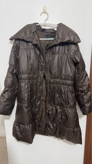 Brown puffer jacket