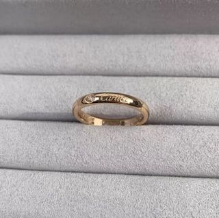 Cartier C de 系列 單鑽戒指 字母印花雕刻 男女同款 玫瑰金色629785911265311124