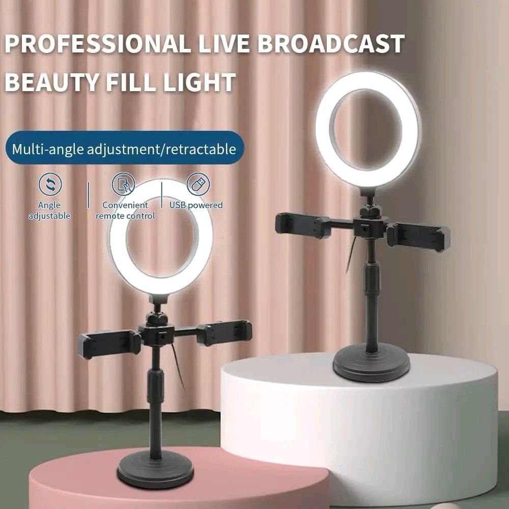 Desktop Livestream Light with 2 Phone Clips (Category: Tripods & Monopods) located in Manila. Submitted by ramosmarvi53163 (Listing ID 1353926545, Image 2). Description: Desktop Livestream Light with 2 Phone Clips - With Support Light - Livestream - TikTok Recording - Sales - Vblog🔥🔥🔥.
