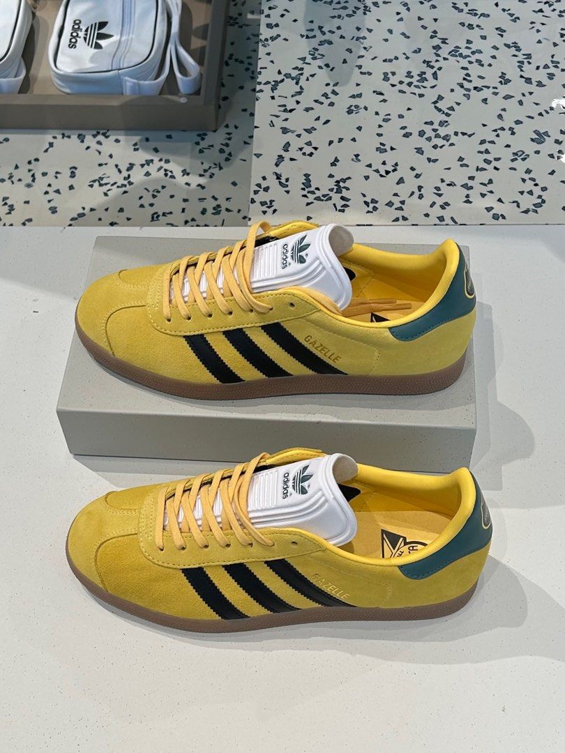 Gazelle in Spring Yellow and Black (Category: Sneakers) located in Pasig City. Submitted by emman2121 (Listing ID 1353958657, Image 2). Description: Jamaica Football Federation Og Gazelle in Spring Yellow & Black Size 10.5 Bought in Vancouver.