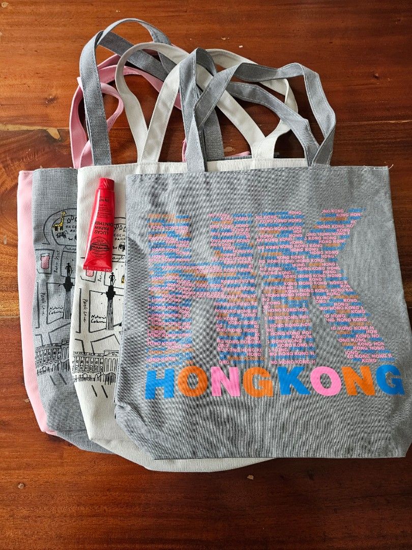 HK Tote Bag (Category: Tote Bags) located in Marikina City. Submitted by declutter_closet_ph (Listing ID 1353805587, Image 3). Description: 9 pcs diff colors, zip closure papaw not for sale -for size reference.