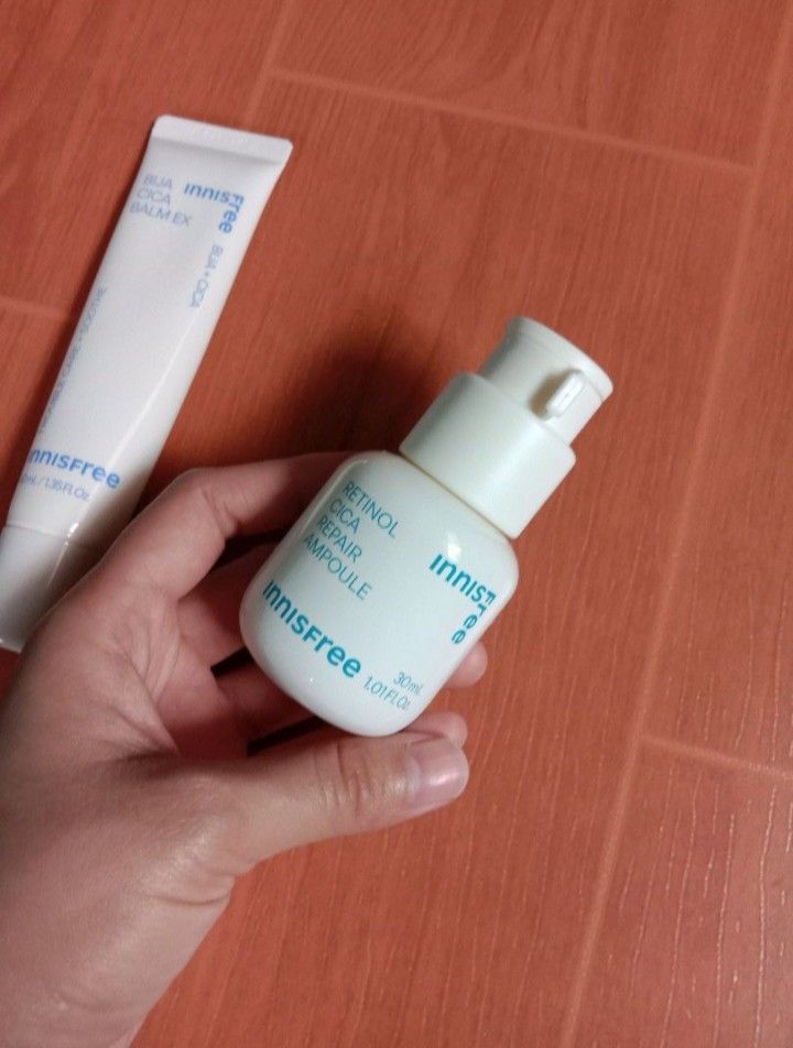 Innisfree Retinol and Bija (Category: Face Care) located in Porac. Submitted by declutterwithargel (Listing ID 1353943608, Image 2). Description: The serum is completely brand new and sealed. Bija Cica cream is used once. RFS: Trying new skin care routine No to lowballers please. You can try asking for discount :) Serum alone costs 2k Serum Expiry Date: 2026/07/09 Balm Expiry Date: 2026/07/12.