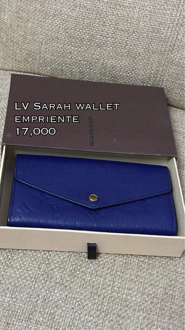 LV Sarah wallet empriente (Category: Luxury Bags & Wallets) located in Quezon City. Submitted by authenticpreloveeedph (Listing ID 1353916205, Image 1). Description: .