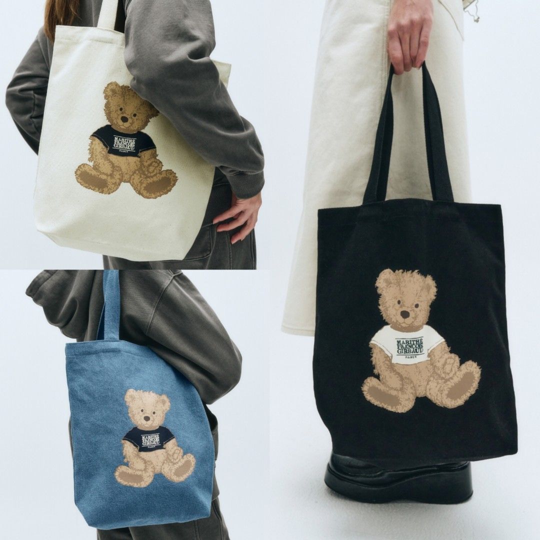 ☆Marithe + Francois Girbaud☆ DOODLE BEAR ECO BAG black MFG MARITHE FRANCOIS GIRBAUD DOODLE BEAR ECO BAG-3col – unitplace2