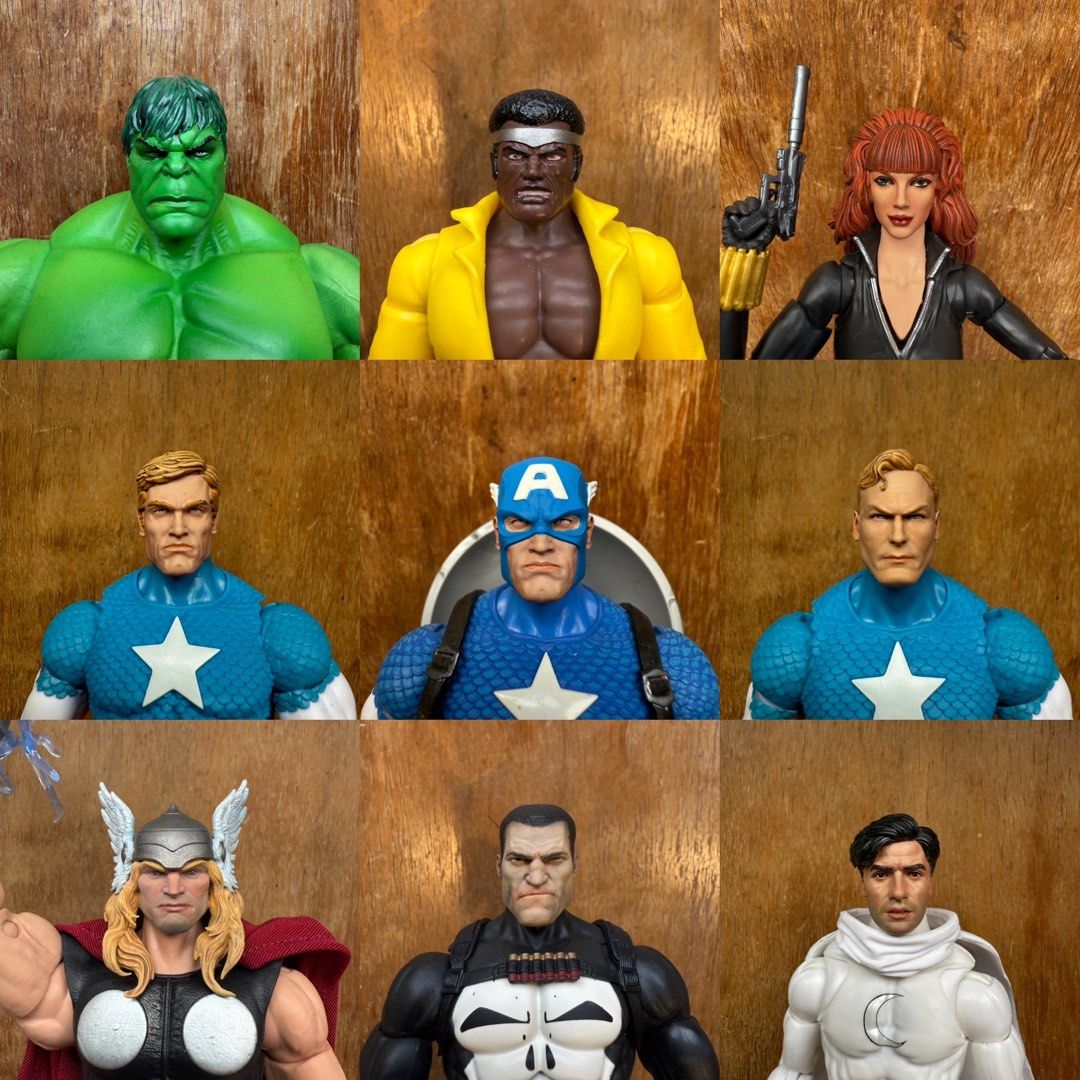 Marvel Legends Select Custom Headsculpts Hulk Luke Cage Black Widow ...