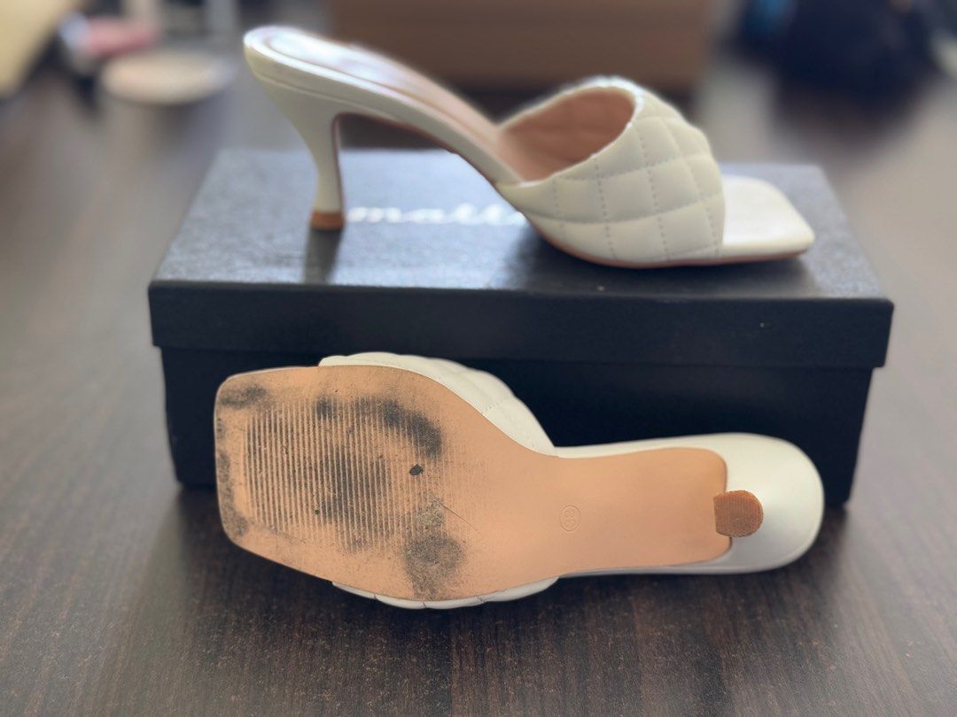 Matthews White Heels (Size 8) (Category: Heels) located in Manila. Submitted by declutterwmeh (Listing ID 1353940476, Image 3). Description: Matthews White Heels (Size 8) Got this from SM originally for 1,799 Worn twice With flaws on the last pic (barely noticeable) 600 + S.F (c/o buyer) .