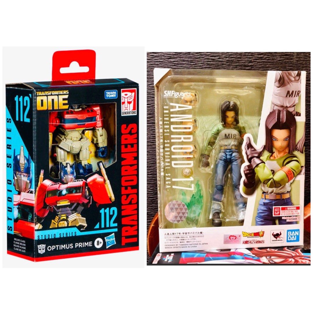 MISB Transformers Studio Series: Deluxe Transformers: One 112 Optimus Prime, Bandai s.h.figuarts Android 17 Universe Survival Saga Dragon Ball SHF SHFiguarts Action Figure, Authentic, New, Sealed & Unopened in Mint Condition Box (Category: Toy Figures) located in Singapore. Submitted by tudor8 (Listing ID 1353934767, Image 1). Description: Optimus Prime $21.90 Android 17 $48 Authentic, New & Sealed in Mint Condition Box 😊 Fixed price please, tha