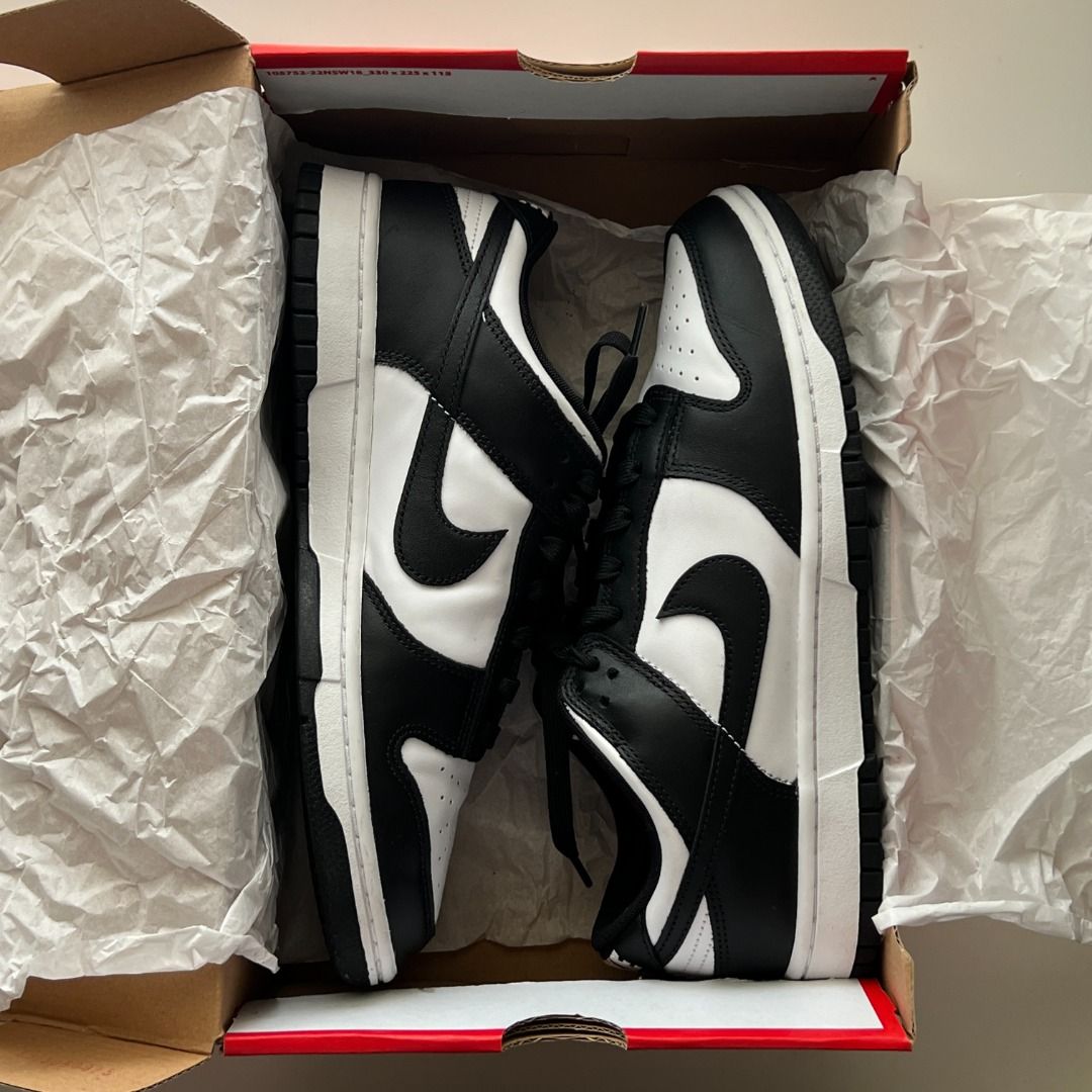 Nike Panda Dunks (Category: Sneakers) located in Cebu City. Submitted by hommeboy.howard (Listing ID 1353931427, Image 3). Description: Nike Panda Dunks Size 10 US Original bought in nike app With original box Used twice Negotiable.