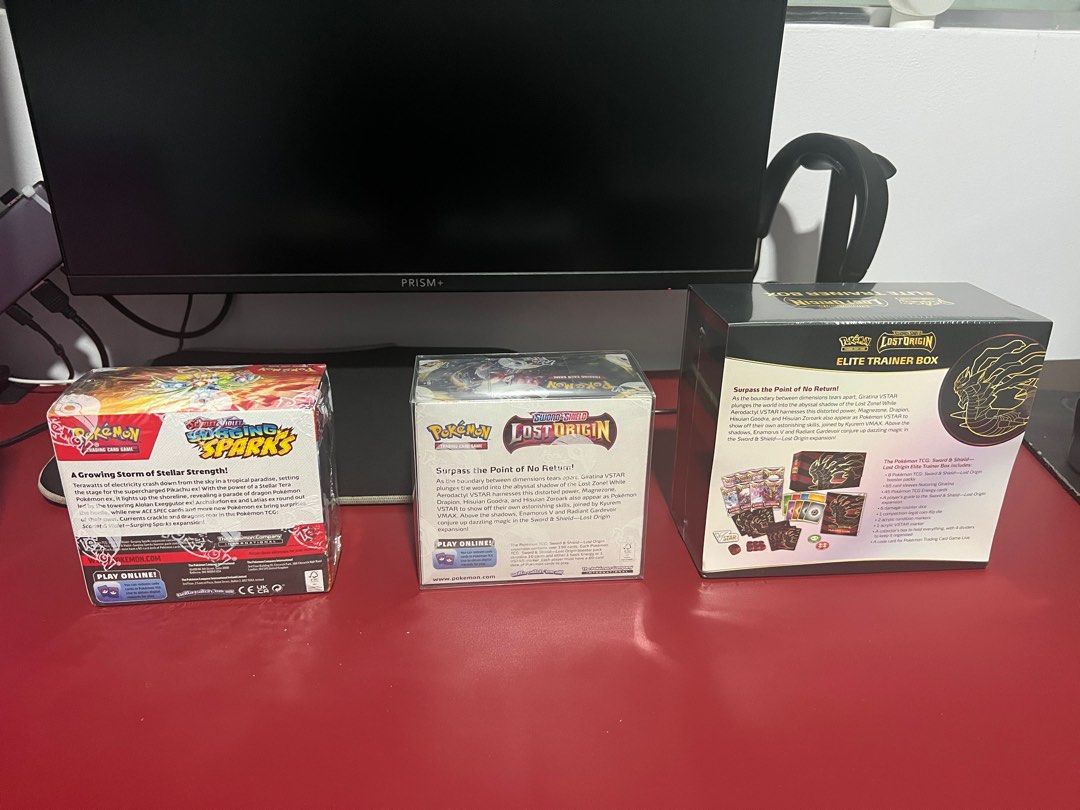 Pokemon Lost Origin Booster box + ETB, Surging Sparks Booster box ...