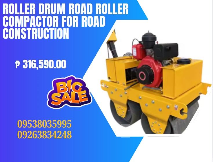 Roller Drum Road Roller Compactor for Road Construction, Commercial ...