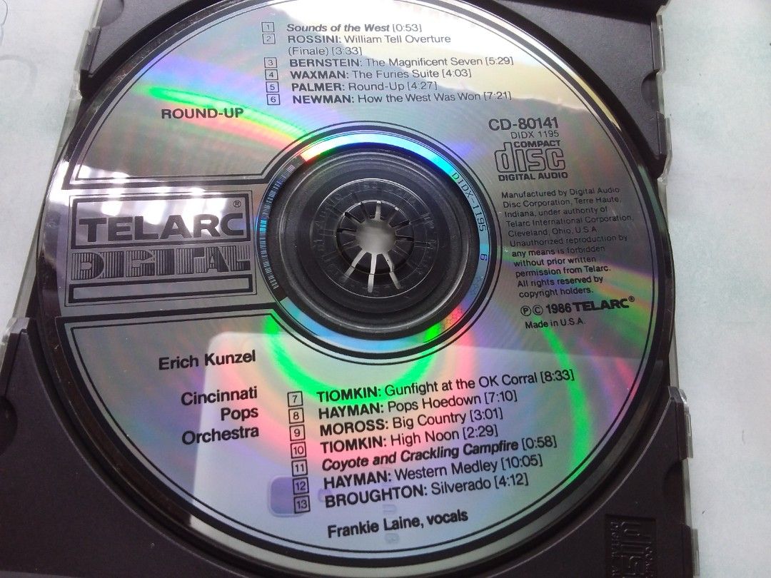 Round-Up Telarc 美國頭版內圈凸字版CD，是DIDX 1195 (不是001195）99%new萬寶路試音天碟，1986年Made in  USA，包順豐運費。, 興趣及遊戲, 音樂、樂器& 配件, 音樂與媒體-