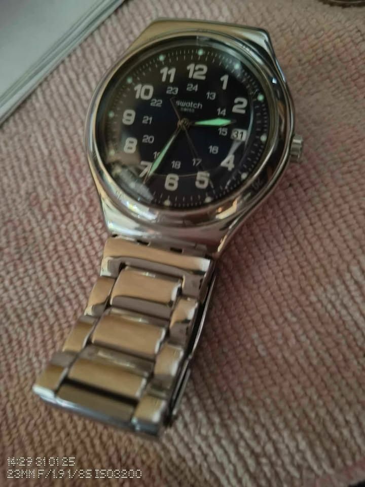 Swatch BLUE BOAT - YWS420GC (Category: Men's Watches) located in Manila. Submitted by RMJcustomplate (Listing ID 1353811296, Image 3). Description: SWATCH YWS420GC Blue Boat good as new Diameter : 41.00 mm Thickness : 10.60 mm Strap Material : Stainless steel adjustable Clasp Material : Stainless steel Case Material : Stainless steel Color : Blue Strap color : Grey Dial color : Blue Case color : Grey Product family : IRONY 2 links hindi ko na mak
