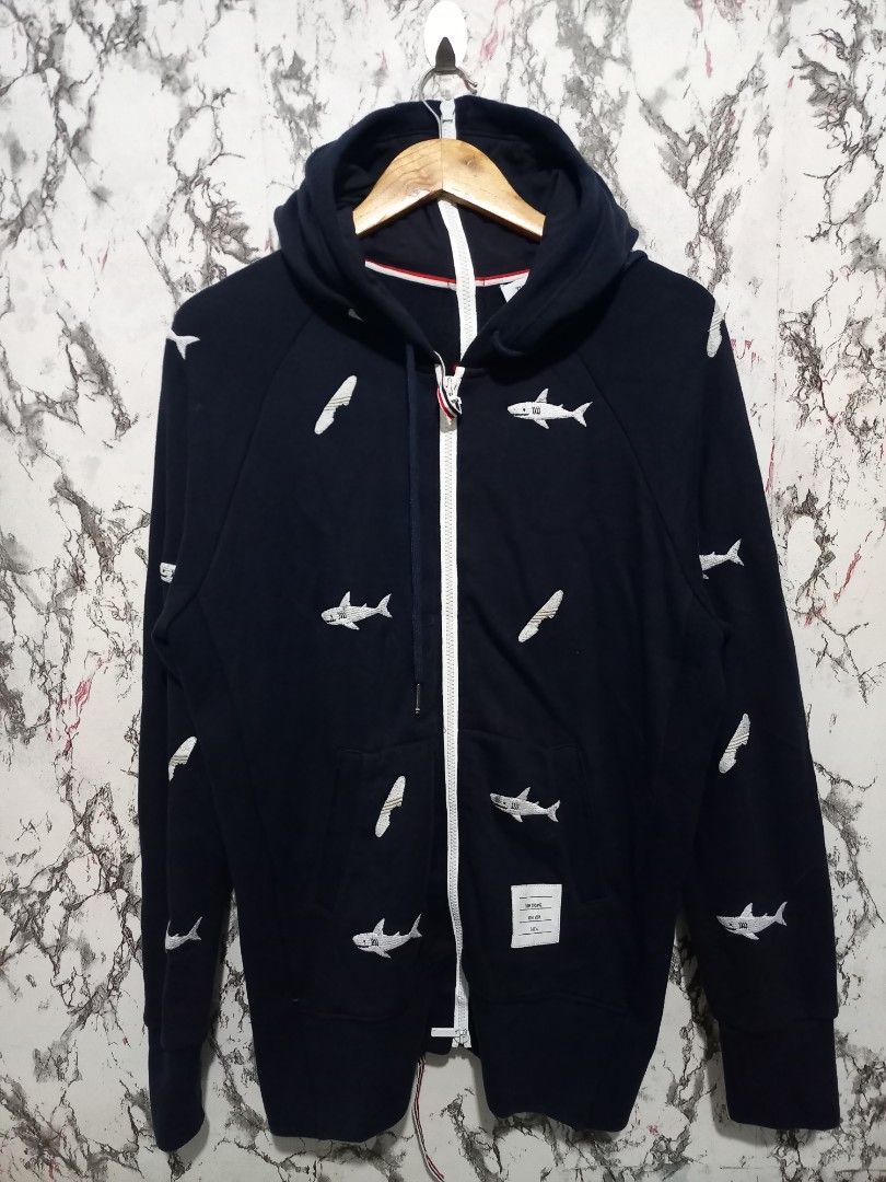 Thome Brown Shark Logo Hoodie (Category: Luxury Apparel) located in Quezon City. Submitted by rayri5 (Listing ID 1353927204, Image 2). Description: Thome brown shark hoodie size on tag 4 fit to Large dimension: width: 22 length: 28 excellent condition DM sure buyer.
