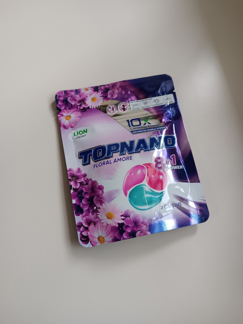 TOPNANO Capsule Detergent Floral Amore 3 Capsules 8 in 1 power (Pouch ...