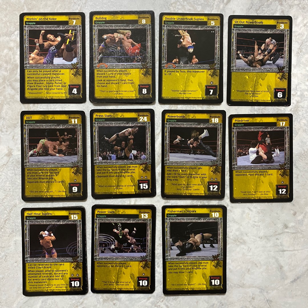 WWF/WWE Raw Deal Grapple Maneuver Cards, Hobbies & Toys, Toys & Games ...