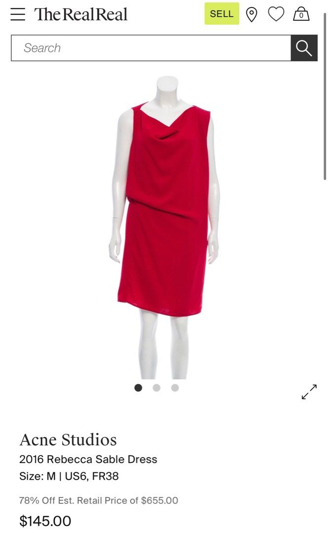 Acne Studios Rebecca Sable red dress (Category: Dresses) located in Bulacan. Submitted by minimalistmermaid (Listing ID 1350855703, Image 2). Description: From the Spring 2016 Collection. Red Acne Studios Rebecca Sable sleeveless dress with draping throughout, bateau neck and interior strap at waist. Color: Red Size: 34, fits Small-Medium .