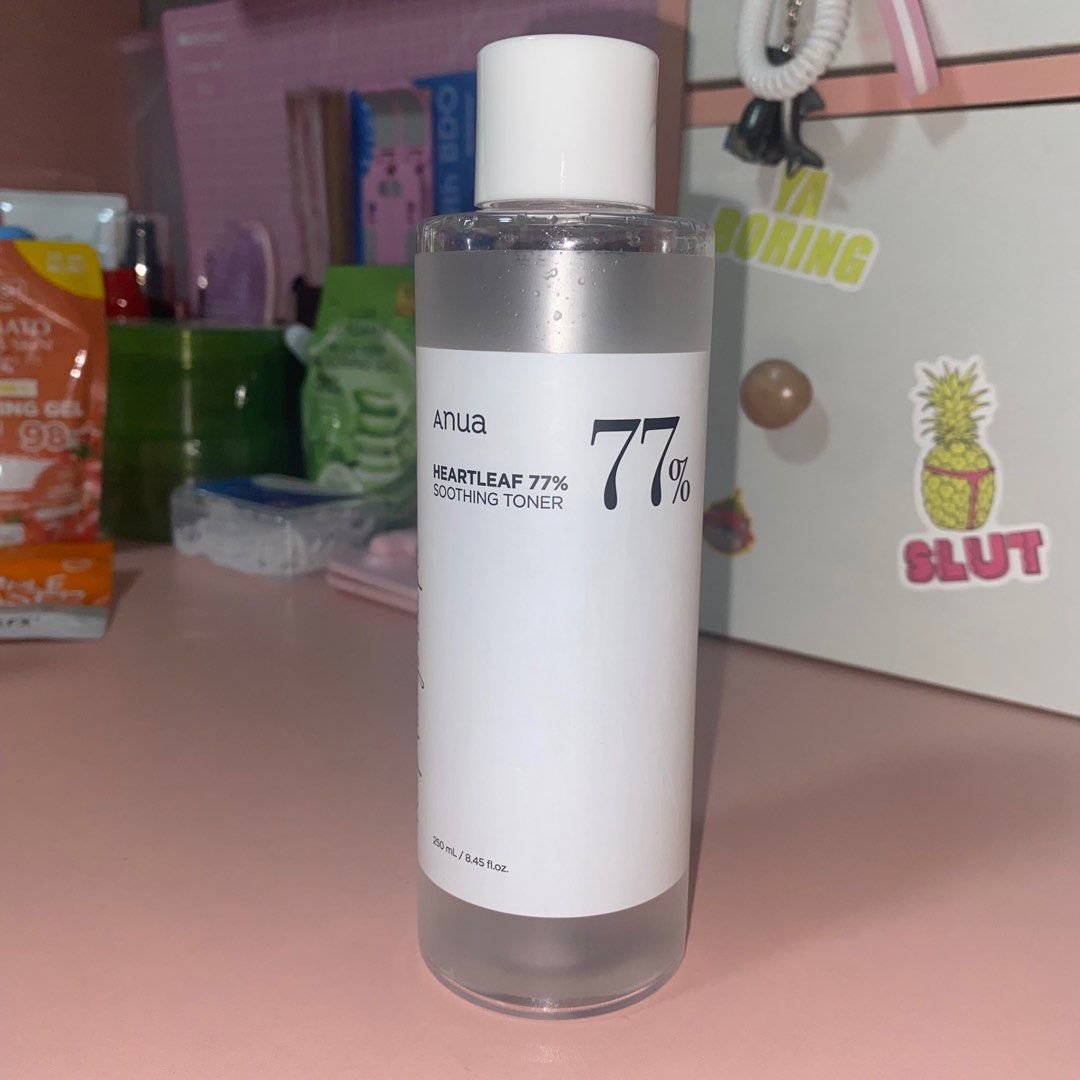 Anua Heartleaf 77% Soothing Toner (Category: Face Care) located in Bulacan. Submitted by teletubbwi (Listing ID 1350891507, Image 1). Description: only 2/3 of the product was used bought it from the orange app for Php 790 expiry: august 20, 2026 dm for inquiries!.
