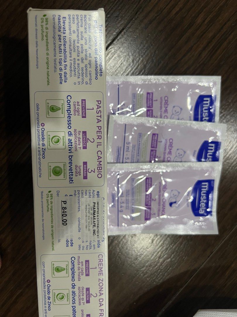 Authentic Mustela Vitamin Cream (Category: Baby Toiletries & Grooming) located in Cebu City. Submitted by lunapickles0830 (Listing ID 1350832910, Image 3). Description: Sellibg this because ny baby is ok with the current brand im using. With 3 sample size sachet. Originally bought for 840. .