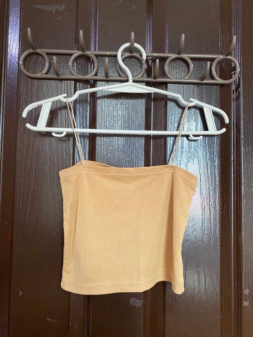 Bundle Crop Tops (Category: Blouses) located in Manila. Submitted by pinpoints (Listing ID 1350734685, Image 2). Description: Black corset xs but can be adjusted (ribbon tie at the back Beige spaghetti strap xs.