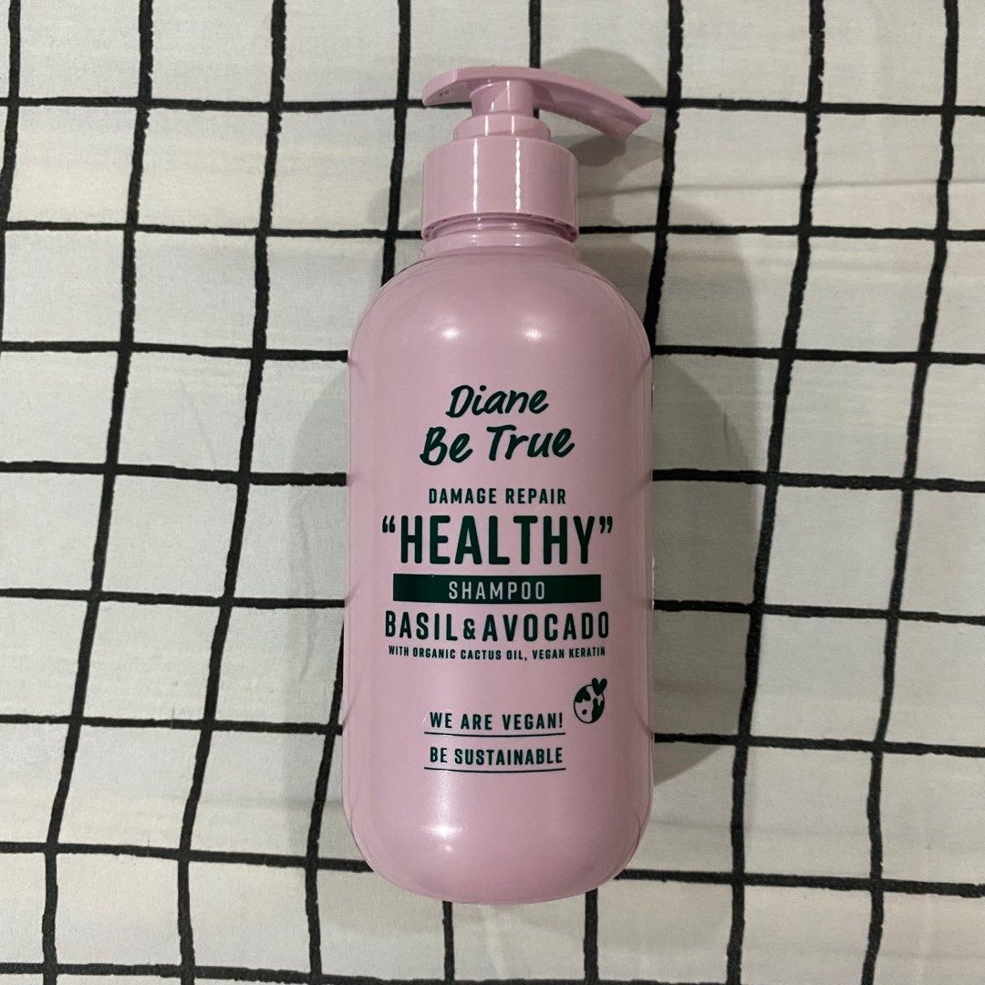 Diane Be True Damage Repair Shampoo (Category: Hair) located in Antipolo. Submitted by de.klutter (Listing ID 1350716387, Image 1). Description: Diane Be True Damage Repair Healthy Shampoo Basil & Avocado with Keratin, 400ml - vegan, no animal testing - additive free (silicone free, paraben free, sulfate free, ethanol free, mineral oil free, artificial color free) - SRP in Watson’s: ₱990 CONDITION: Bought just this January, used 4-5 pumps only so