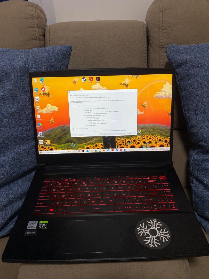Gaming laptop MSI GF63 Thin (Category: Laptops & Notebooks) located in Batangas. Submitted by cashthriftlang (Listing ID 1350839266, Image 1). Description: Check pictures for the specs .