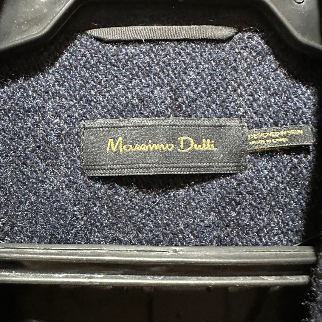 Massimo Dutti - Navy Blue Wool Blazer Jacket - Rush Sale (Category: Coats, Jackets and Outerwear) located in Muntinlupa City. Submitted by pickjes (Listing ID 1350810326, Image 3). Description: Brand: Massimo Dutti Size: Extra large on tag. Runs small, can fit large Color: Navy, dark blue Dimensions: • Shoulder - 16” • Sleeve - 25” • Chest - 18” • Length - 24” Great quality and really nice in person. Condition: Brand new with tags. Stored well. R