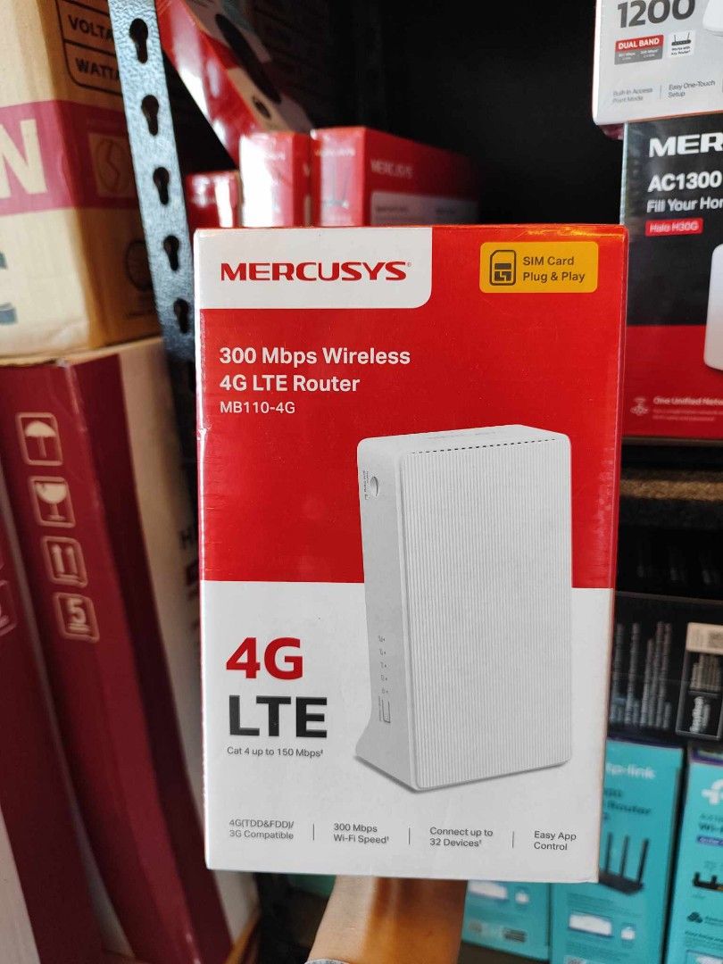 Mercusys 4G LTE Router 300Mbps Wireless N MB110-4G (Category: Other Mobile & Gadget Accessories) located in Manila. Submitted by _yourtrustedsource (Listing ID 1350770521, Image 3). Description: BRAND NEW, ORIGINAL & SEALED! BRANCH STORE LOCATION🗺️: 📍 Evangelista St. Makati City 📍 Kawit Cavite MODE OF PAYMENT 💸: ✅ CASH ✅ GCASH ✅ BANK TRANSFER ✅ HOMECREDIT DELIVERY OPTIONS 🚚: ✅ LALAMOVE/PICK UP/ ✅ LBC COP/LBC BRANCH PICK UP ❗1 YEAR WARRANTY &