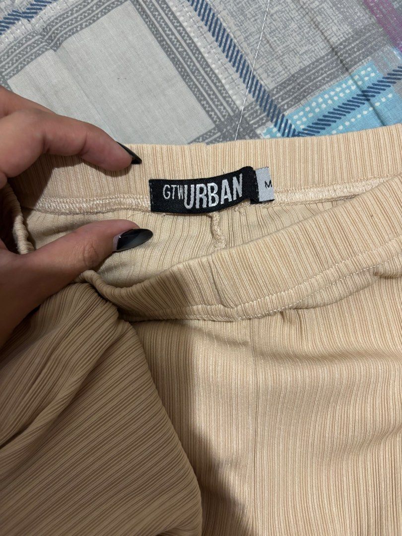 Nude/Light brown GTW Urban Flared Pants (Category: Other Bottoms) located in Dasmarinas. Submitted by chzyumburger (Listing ID 1350886341, Image 2). Description: Used once lang ^__^ can fit 25-28 waistline, stretchable length is 110 cm very cutesie! mop: gcash/bdo/seabank mod: lbc/jnt/lalamove.