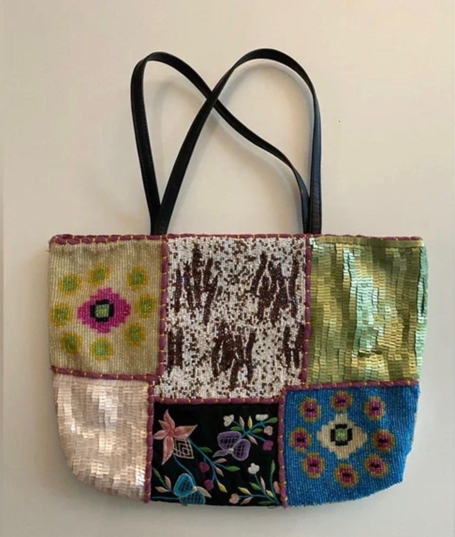 1990s Vintage Christiana beaded patchwork purse (Category: Luxury Bags & Wallets) located in Manila. Submitted by declutteya (Listing ID 1350883632, Image 2). Description: Not negotiable. Christiana 1920s Beaded Patchwork Shoulder Bag Salcedo girlies rise up! A rare gem for vintage lovers! 10/10! This gorgeous vintage purse is fully embellished with stunning beadwork and sequins, laid out in an intricate patchwork of embroidery. The exterior is i