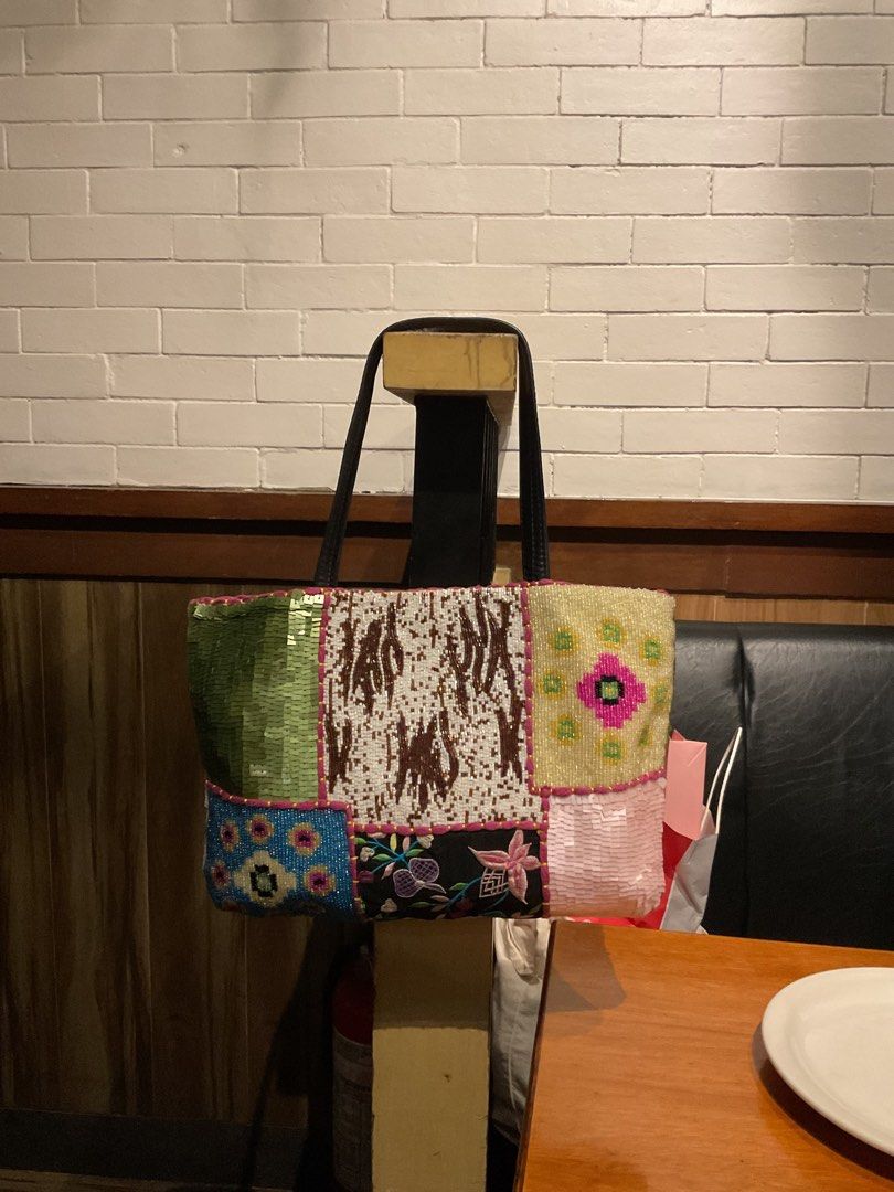 1990s Vintage Christiana beaded patchwork purse (Category: Luxury Bags & Wallets) located in Manila. Submitted by declutteya (Listing ID 1350883632, Image 1). Description: Not negotiable. Christiana 1920s Beaded Patchwork Shoulder Bag Salcedo girlies rise up! A rare gem for vintage lovers! 10/10! This gorgeous vintage purse is fully embellished with stunning beadwork and sequins, laid out in an intricate patchwork of embroidery. The exterior is i