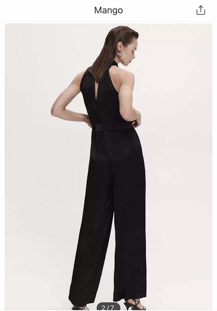 RUSH SALE. Mango Satin Halter Jumpsuit (Category: Jumpsuits) located in Manila. Submitted by 414studio (Listing ID 1350831235, Image 3). Description: Brand new with tag 100% authentic from Mango USA (Not overruns) Medium (Rush sale, might delete).