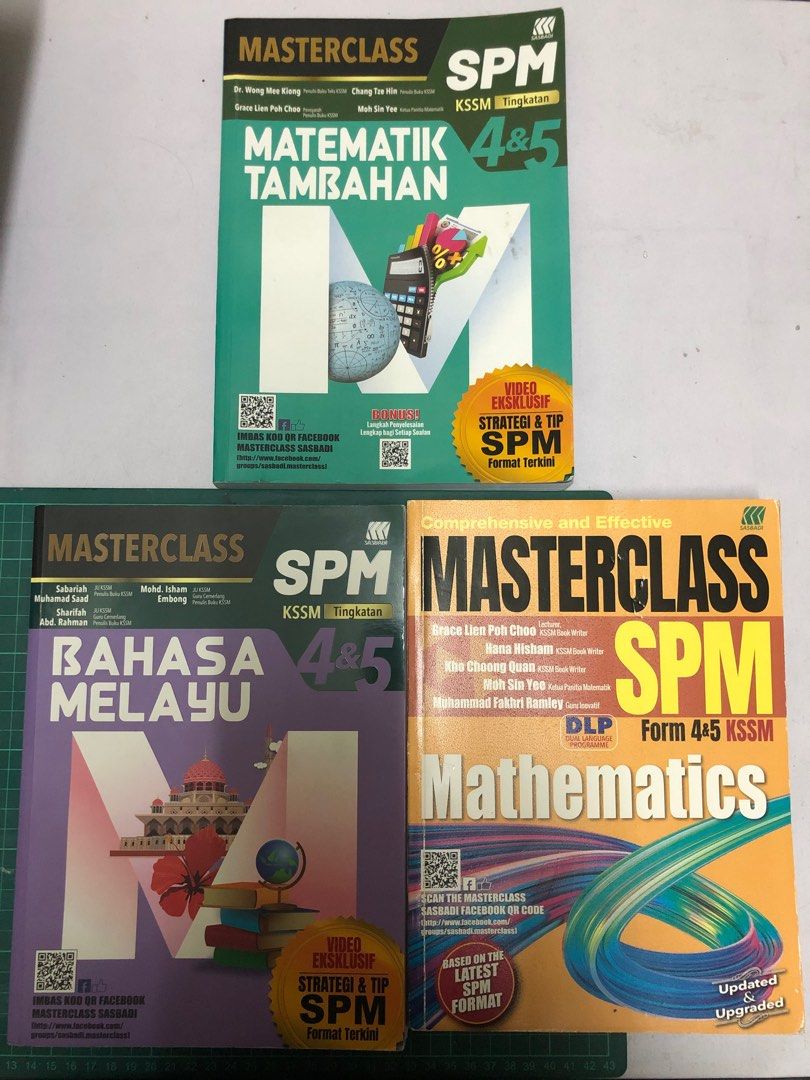 SPM MASTERCLASS (Category: Textbooks) located in Shah Alam. Submitted by ackimann (Listing ID 1350862221, Image 1). Description: Light scribbles here and there Price for each (ask for availability).